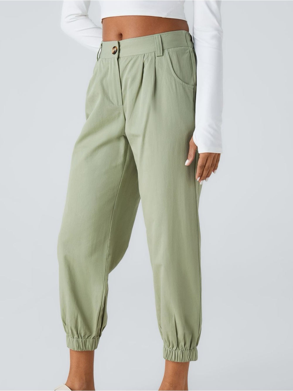 NWT Halara Green Mid Rise Casual Cotton Joggers Size M